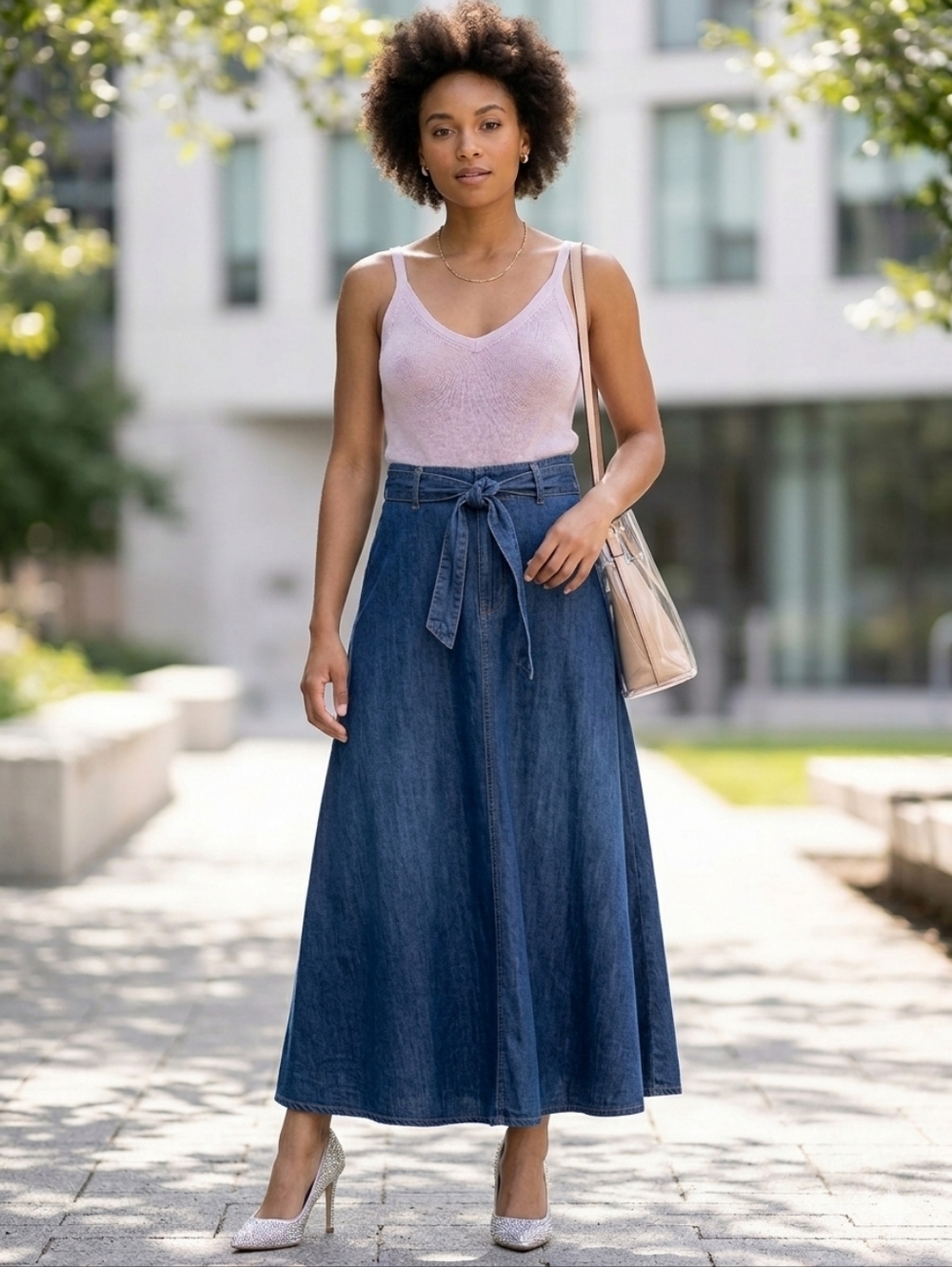 Banana Republic Lightweight V-Neck Tank Top - Dusty Blush - Picture 3 of 6